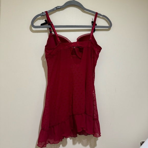 Women’s Blush Brand Sexy Coquette Bow Red Black Eyelet Lingerie Slip Top Size: M - Picture 10 of 15